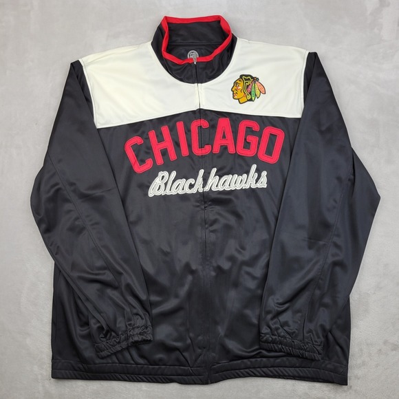 Chicago Blackhawks Sweater Mens XXL Full Zip Up Sweatshirt Jacket Hockey Team - Picture 1 of 7